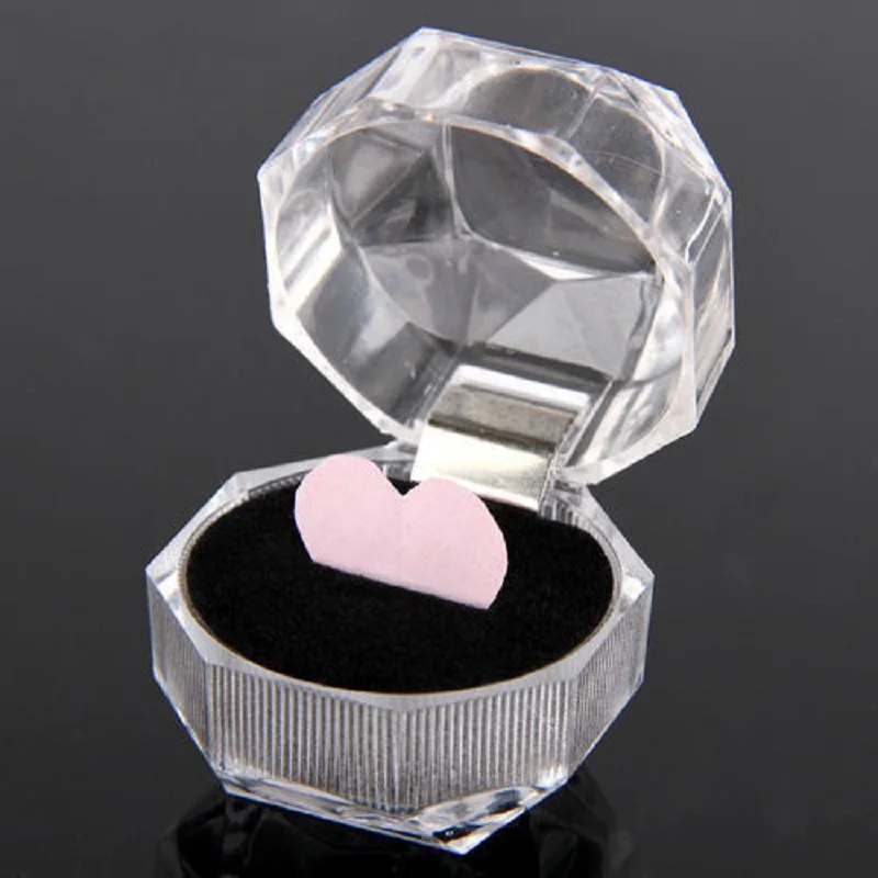 10 Pcs Clear Jewelry Presentation Box Plastic Ring Storage Box Plastic Jewelry Display Holder Transparent Jewelry Packaging