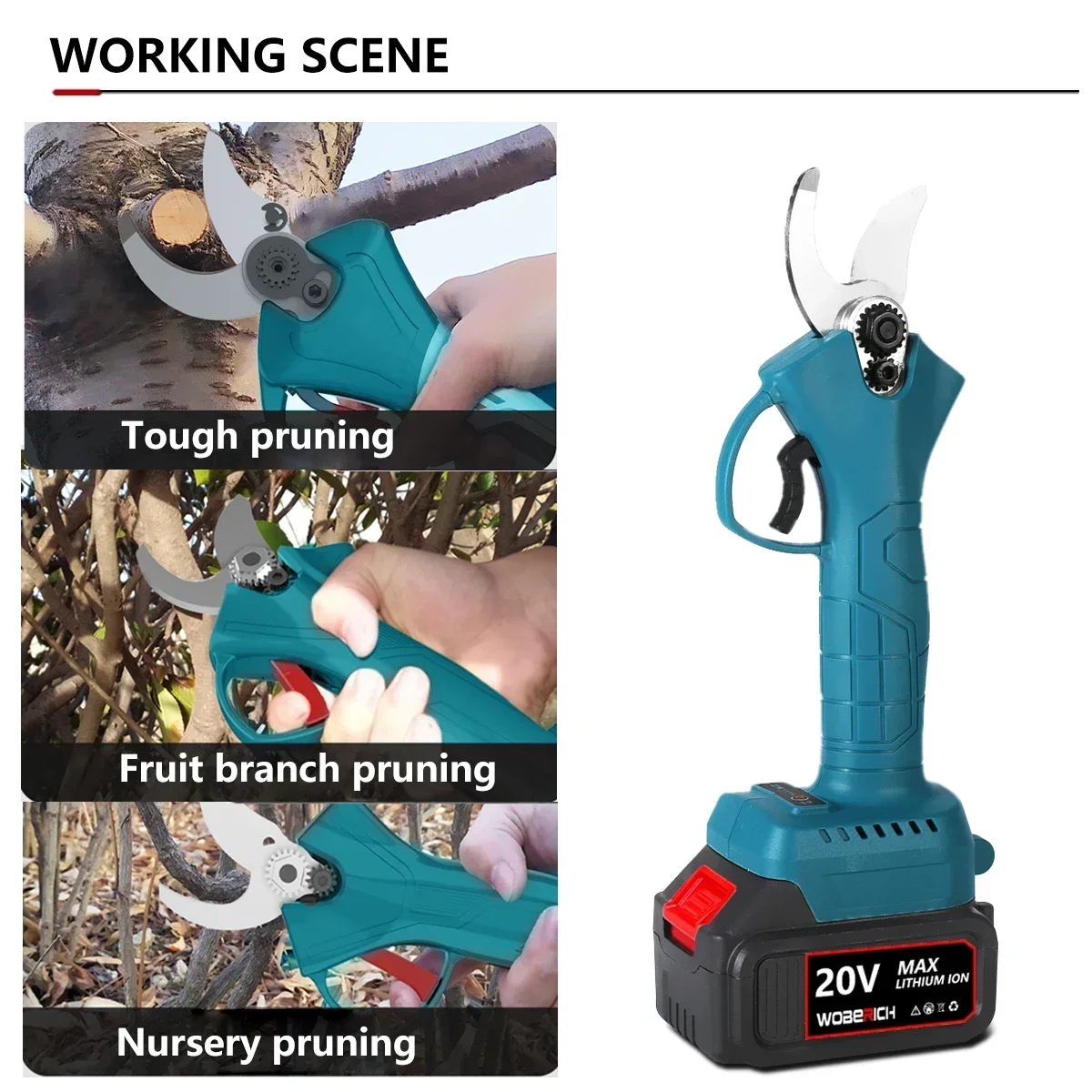 Brushless 4 Gear Cordless Pruner Shear Fruit Tree Bonsai Pruning Electric Tree Branches Cutter Compatible Makita 18V Battery 4