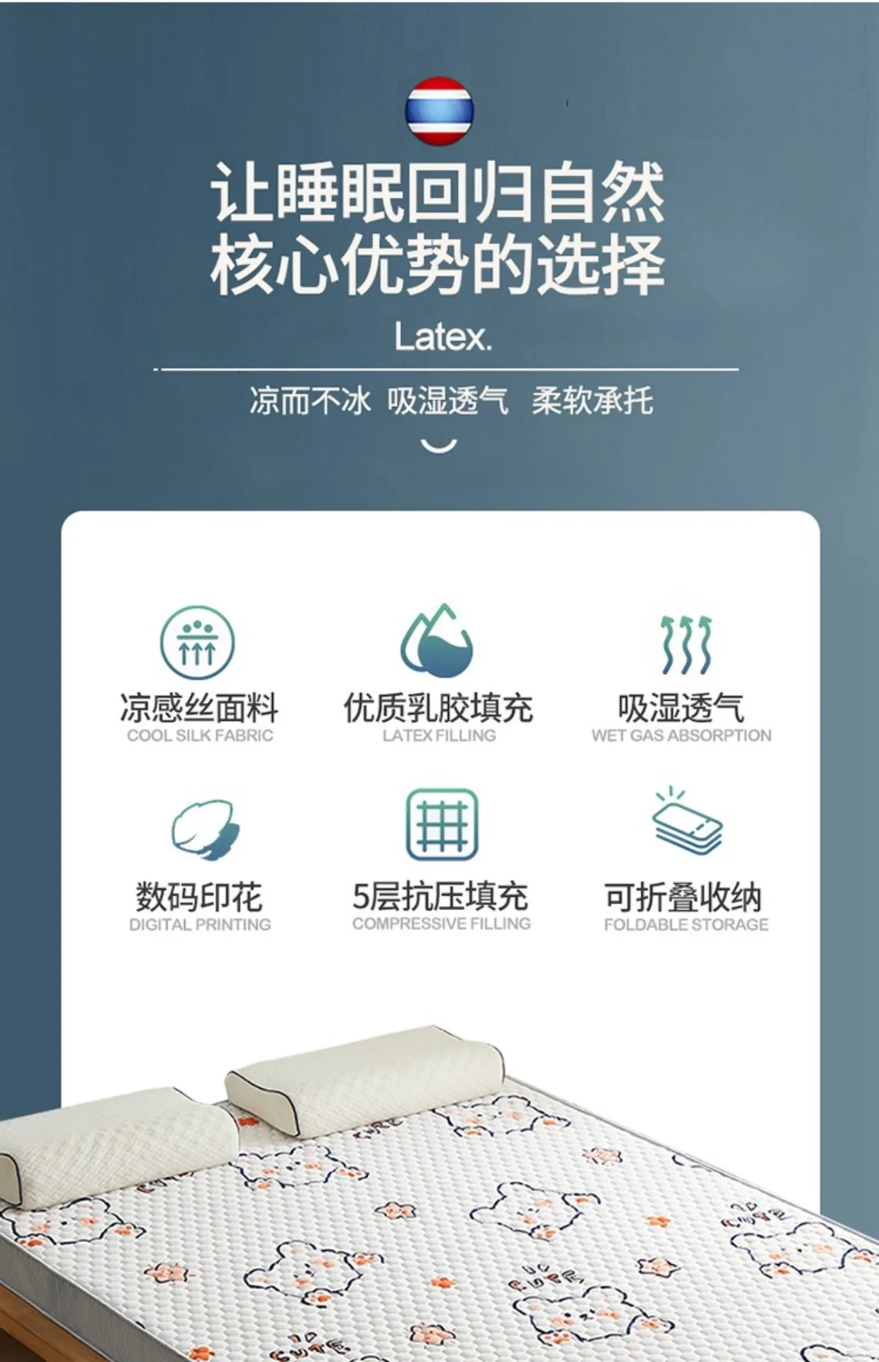 Description Picture 6 of itemDropshipping Customizable Size Mattress Soft Mattress Home Tatami Mat Was The Floor Mat Student ZHA12-32599