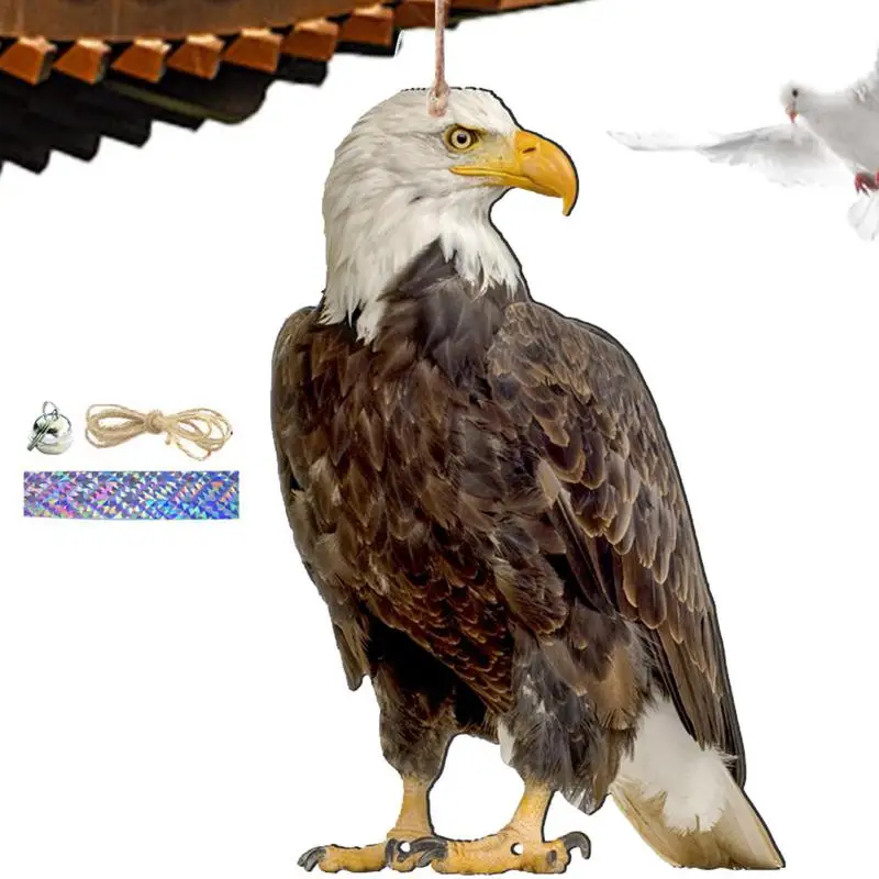 

Bird Scarer Devices Owl Scarecrow Bird Repeller Pendant Decorative Scarer Pendant With Bell Fake Bird Scare Device Waterproof