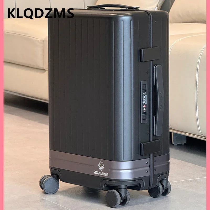 KLQDZMS Rolling Luggage 20"24"26 Inch Aluminum Frame Boarding Box PC Cart Case Cart Style Travel Bag with Wheels Suitcase