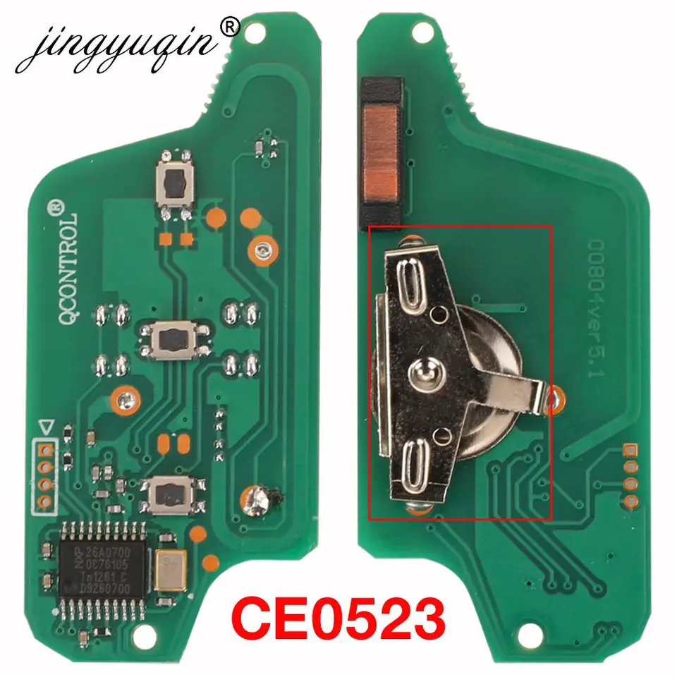 Custodia Chiave Flip A 2 Pulsanti Per Citroen E Peugeot (CE0536) Con Lama VA2 E Batteria CR1620 | Ricambio Per Xsara, 107, 207, 307, Partner, Berlingo - 3