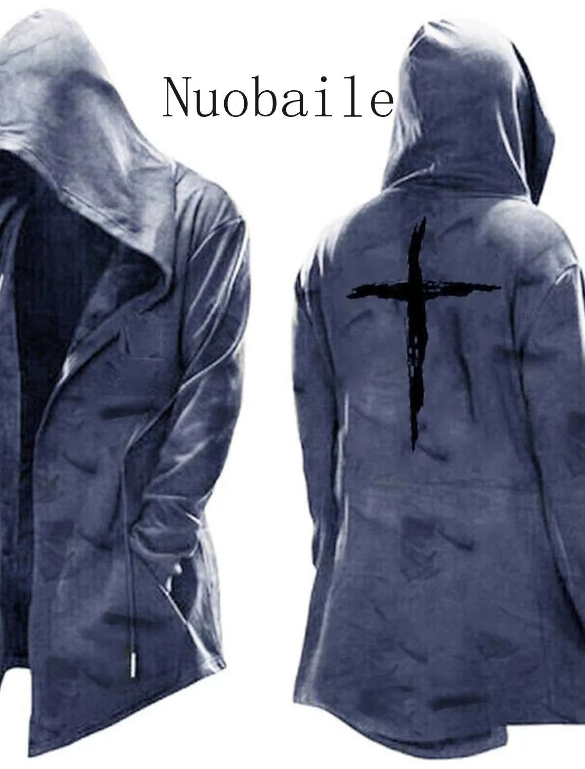 2021 new cool men's clothing  cloak simple casual hooded drawstring Halloween  sweater