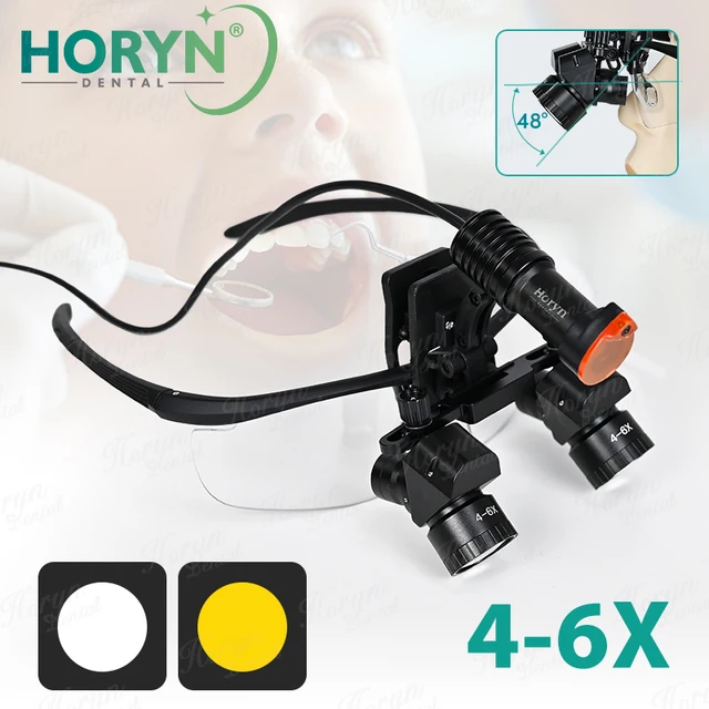 4X-6X Dental Loupes 5W Headlamp Binocular Medical Magnifier 300-600mm Pupil Adjustalbe Surgery Operation Lens Dental Equipment