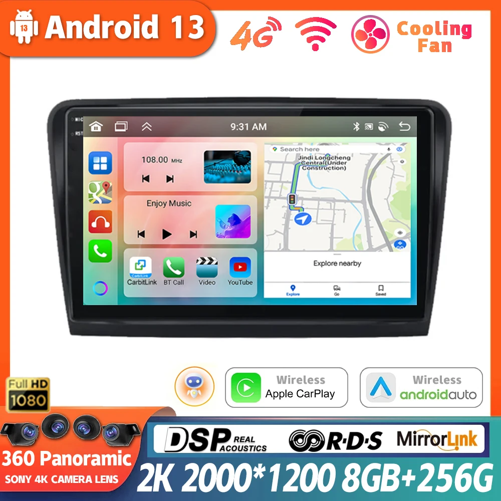 

Для Geely Emgrand GT GC9 Borui 2015-2016 Android 13 система беспроводной Carplay Авто QLED сенсорный экран стерео плеер стерео DSP