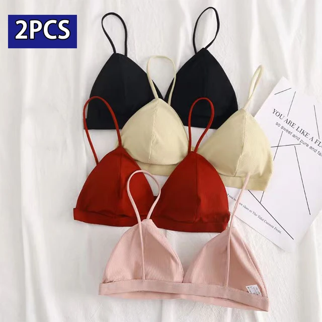 2PCS New Women Sexy Bras Lingerie Sports Casual Solid Color