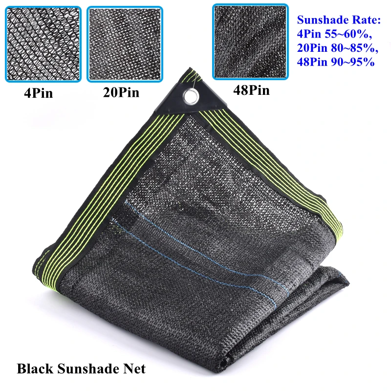 HDPE Black Sunshade Net Shading Rate 55~95% Garden Plant Cooling Courtyard Shading Net Outdoor Swimming Pool Cover Sun Shade Net