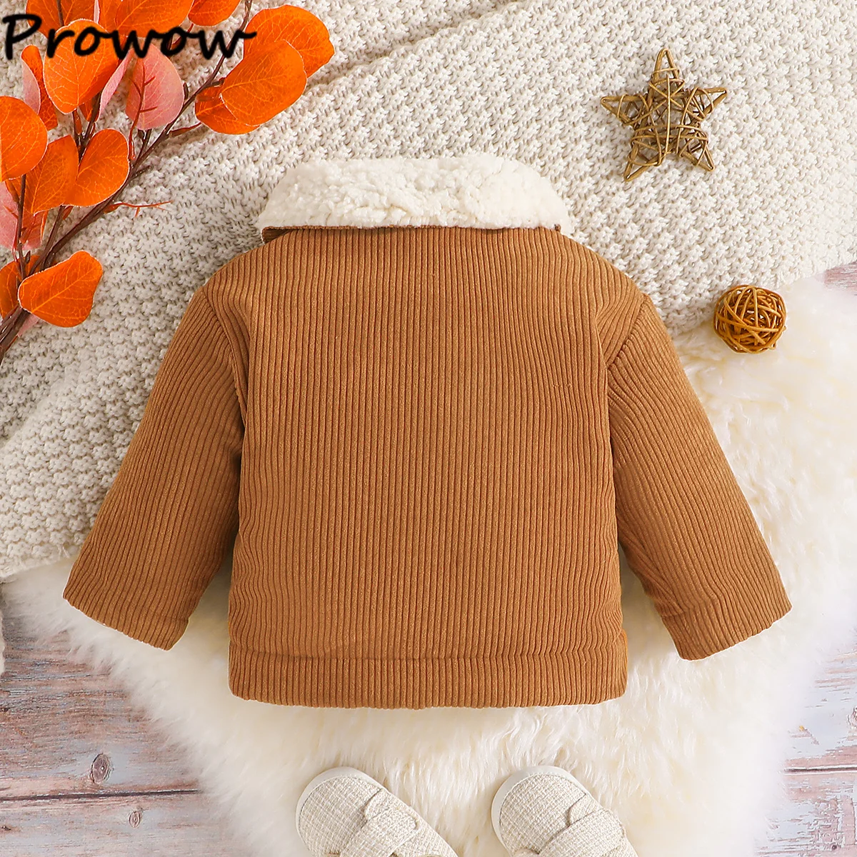 Baby Corduroy Coats For Boys Girls Winter Clothes Brown Jacket For Baby Toddler Newborn Kids Fleece Outerwear Clothes