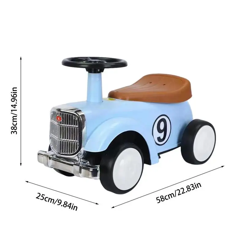 Vintage Toddler Car 3 In 1 Ride On Cars For Toddlers With Limited Steering Wheels And Anti-Rollover Wheels Kid Driving Car