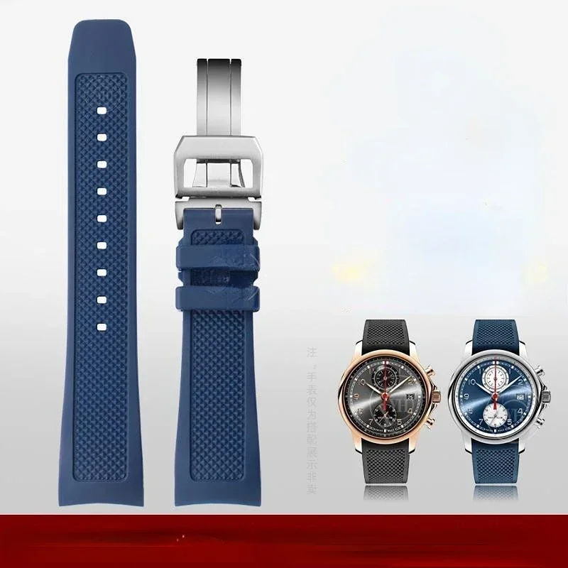 Pulseira de Relógio de Silicone para Iwc International Company Portugal Elástico Macio e Confortável para Homens Iw390502 Iw390503 22 mm