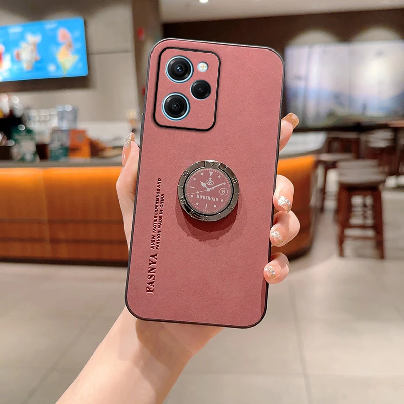 X5 X3 Pro X4 GT Soft PU Skin With Ring Stand Protective Back Cover Case For Xiaomi POCO M5 M5S M4 PRO shell_voghion.com