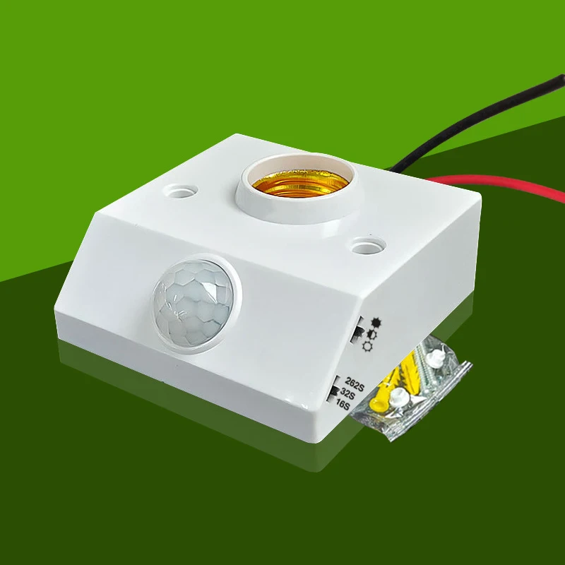 AC85-265V 자동 인체 적외선 IR 센서 램프 거치대 LED 전구, E27 베이스 PIR 감지기, 벽 램프 거치대 소켓