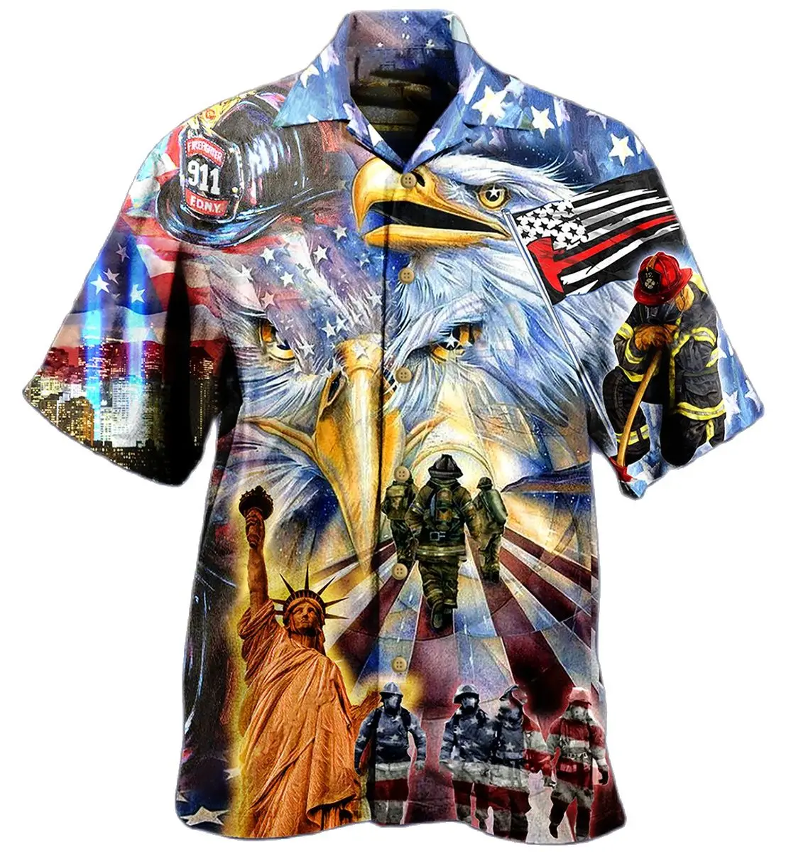 

American Vintage Short Sleeve Shirt For Men Fashion Cuban Collar Male Clothing Top Streetwear Casual Men's Shirt New Blouse 2023