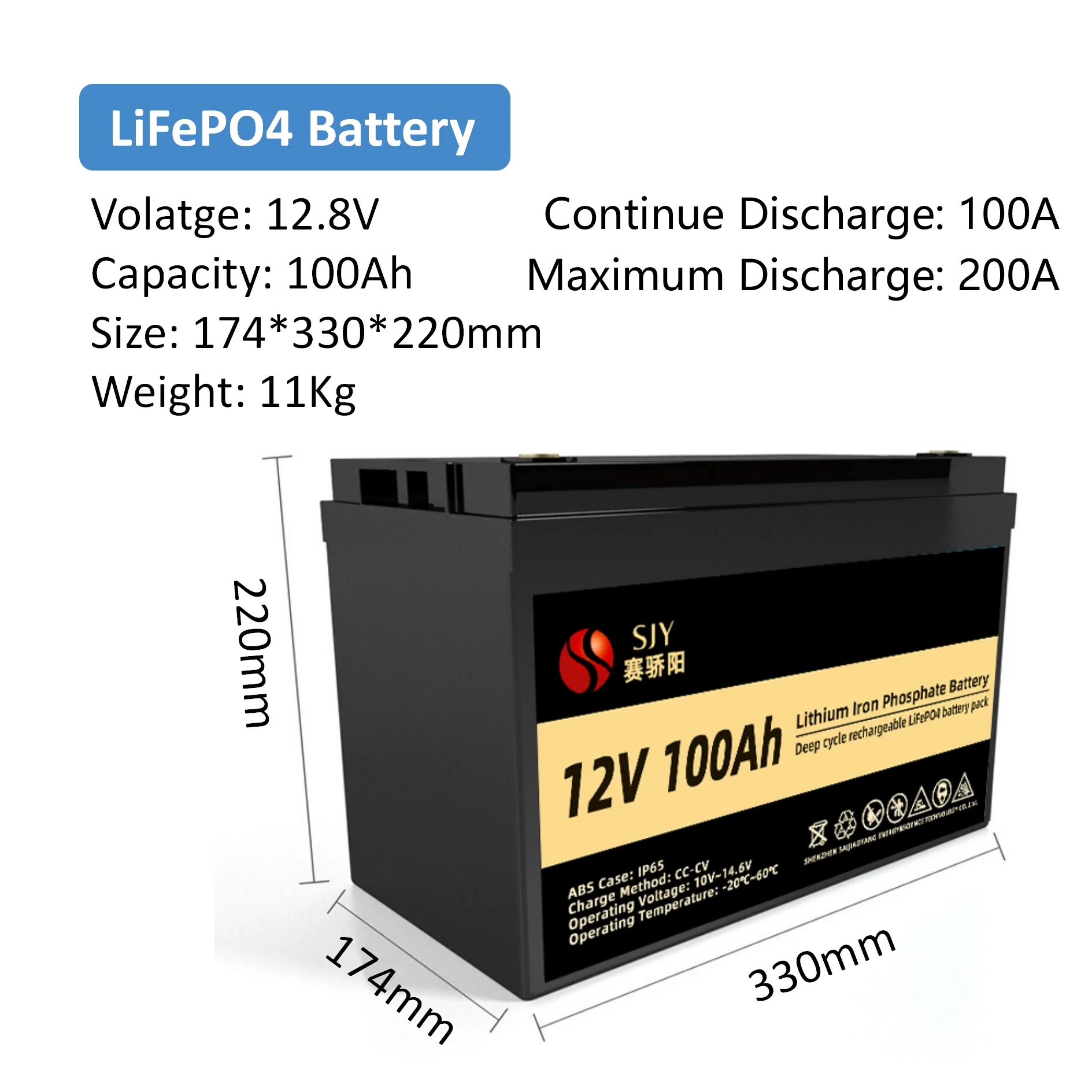 Lifepo4 12V 100Ah Lithium Battery with Free shipping on AliExpress