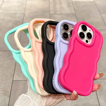 Cute Candy Wavy Silicone Case For Iphone 16 11 12 13 14 15 Pro Max 7 8 Plus Iphone16 16pro 16plus X Xs Soft Back Cover Se 2022 1