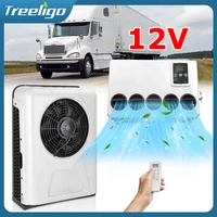 Treeligo 12V Nouvelle unité de climatisation électrique split pour voiture/camping-car, climatiseur 12V universel à refroidissement rapide, haut débit d'air, installation horizontale pour camping-car, camion, tracteurs, fourgonnette, motorhome, caravane 1