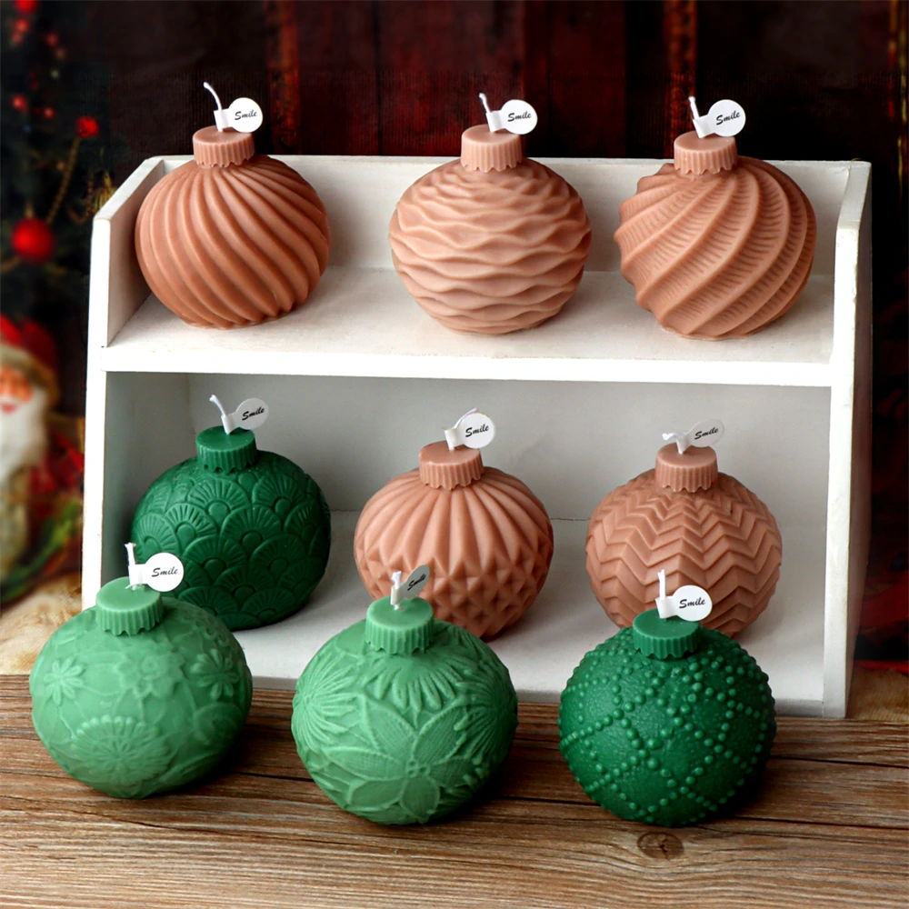 Festive Geometric Sphere Silicone Candle Mold for DIY Aromatherapy & Home Décor