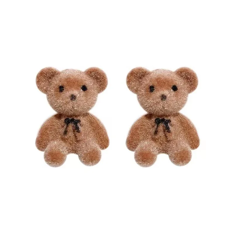 Flocking Plush Rabbit Stud Earrings Detail 10