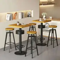 Restaurant Kitchen Bar Tables Side Eat Standing Party Vintage Dining Table Wooden Round Muebles De Cocina Furniture Zt50bt New 5