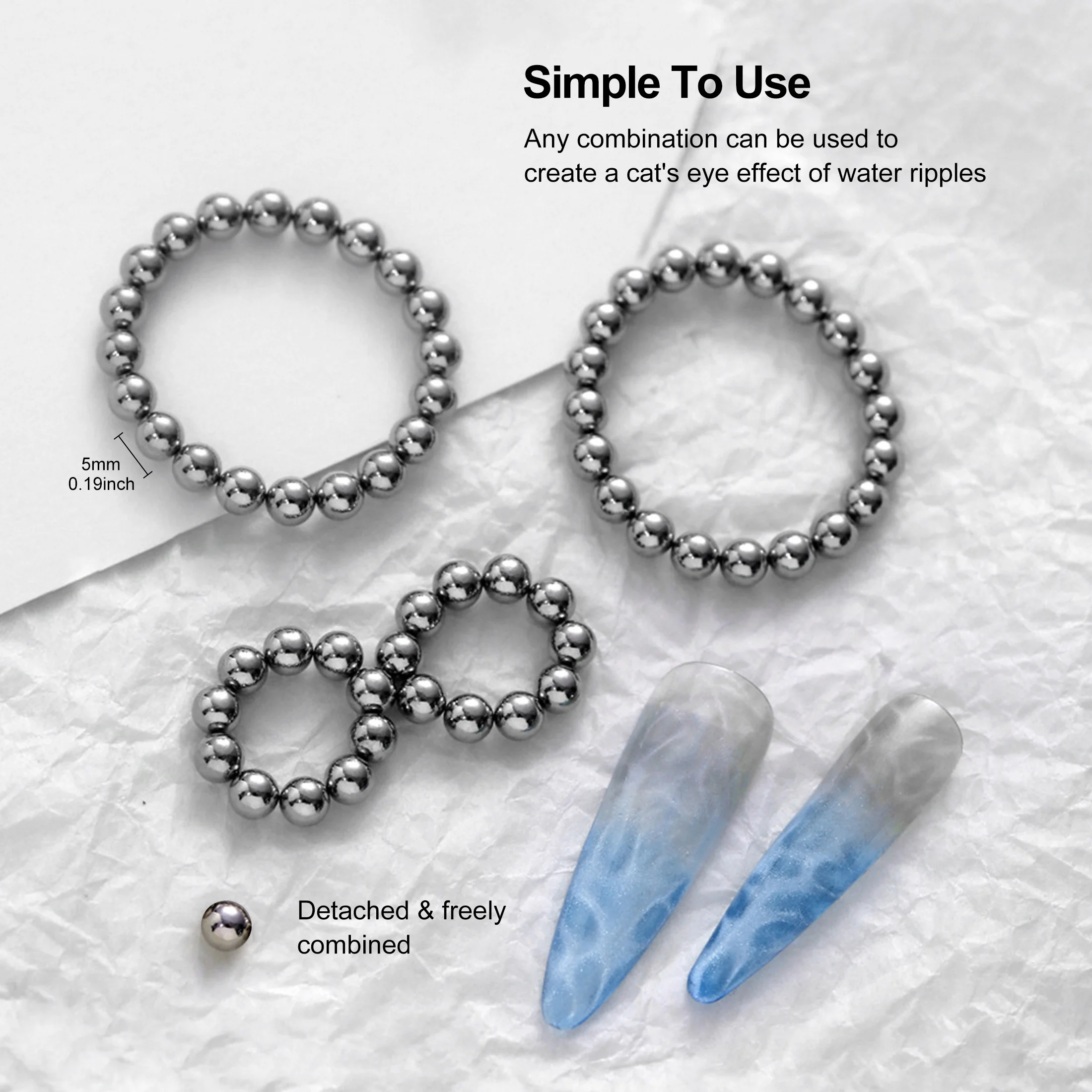 20PC Cat Eye Nail Oil Glue Magnet Nail Tool Cat Eye Magnetic Strip Powerful Magnetic Pattern Multifunctional
