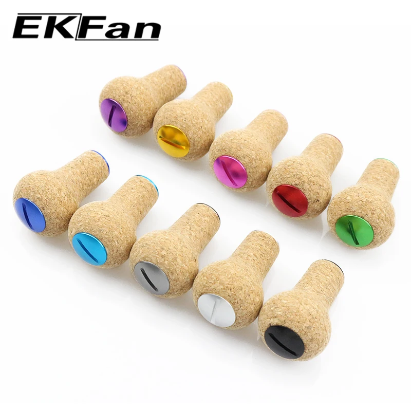 EKFan 1PC 41mm超軽量木製コルクスピニングベイトキャスティングフィッシングリールノブ、7 * 4 * 2.5mmベアリング付き、A/S/DルアーリールDIYパーツ用