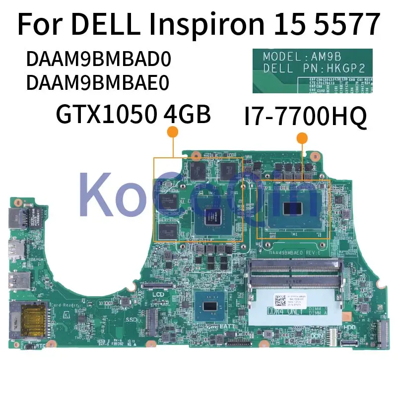 

MODEL:AM9B HKGP2 For DELL Inspiron 15 5577 Notebook Mainboard 0TF0TH 0318DK DAAM9BMBAD0 DAAM9BMBAE0 Laptop Motherboard DDR4