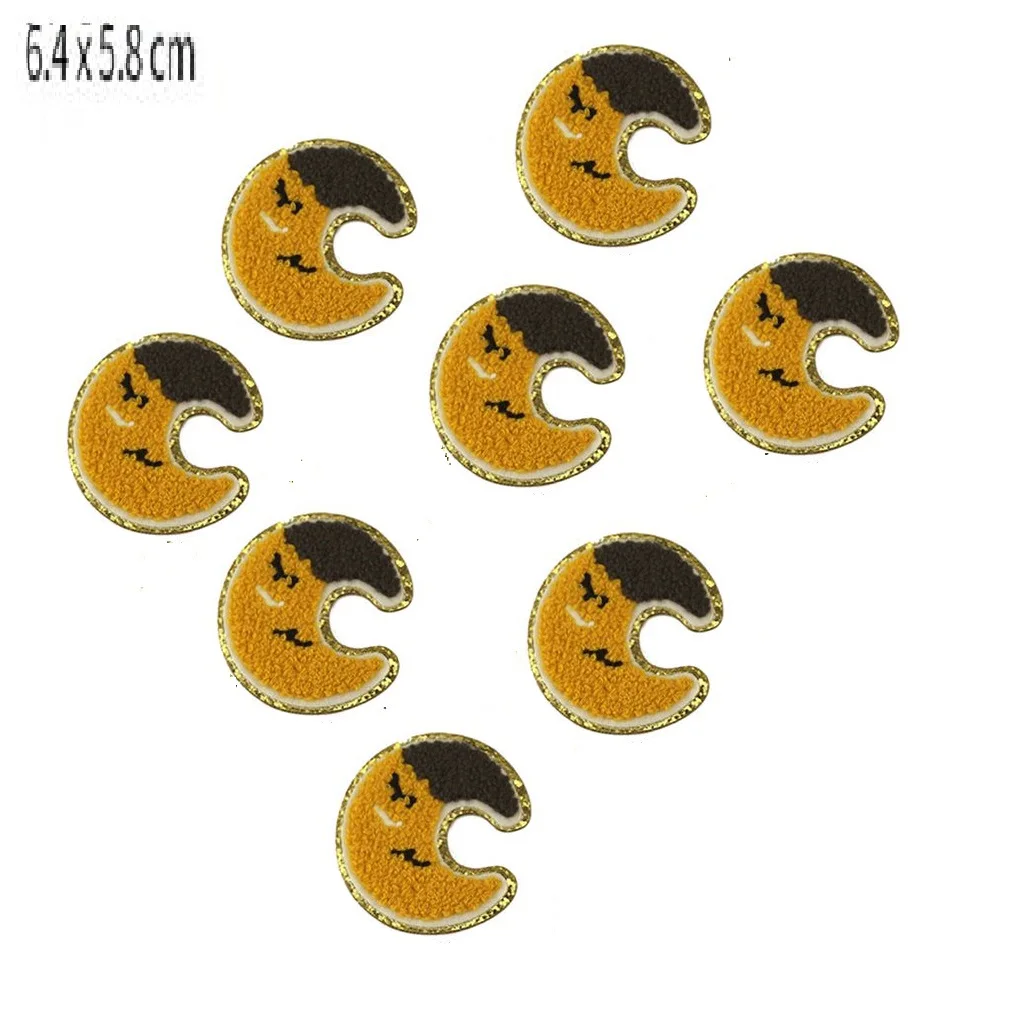 2022 New 3D Colorful Castle Bow Chenille Embroidered Patches Iron on Embroidery Sewing On Badges Children kids Clothing Stickers 