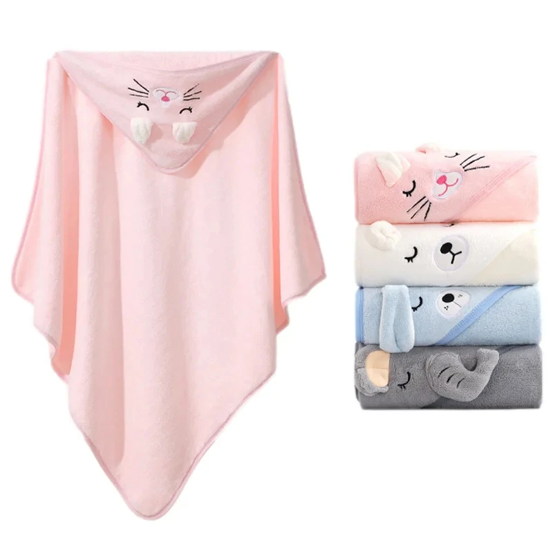 Asciugamano da Bagno per Neonati 80X80CM, Asciugamano con Cappuccio a Forma di Animale, Coperta per Bambini, Accessori da Bagno - immagine 3