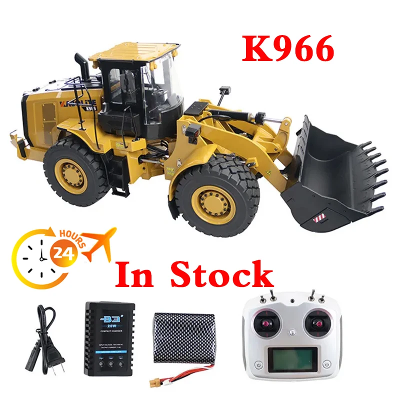 In Magazzino 1/16 Kabolite K966 Rc Caricatore Idraulico Caricatore In Metallo Bulldozer Telecomando Auto Ragazzo Giocattoli