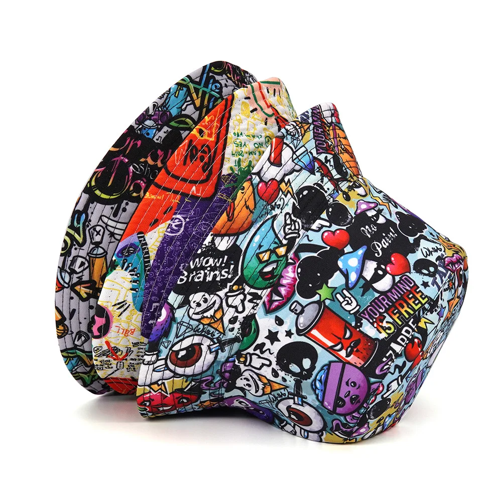 Description Picture 4 of itemHats Animal Letter Print Fisherman Hat Summer Sun Hats For Women Men Reversible Fishing Cap golf cap шапка для рыбалки лето