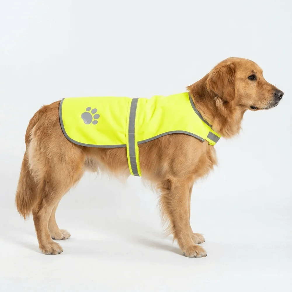 Coat Reflective Dog Safety Vest Adjustable Breathable Puppy Visibility Jacket Yellow Protective Pet Fluorescent Clothes Outdoor