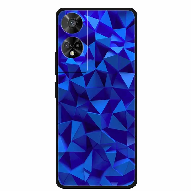 Original Soft Silicone TPU Phone Case Back Cover - Fashion Planet Design, Black Bumper