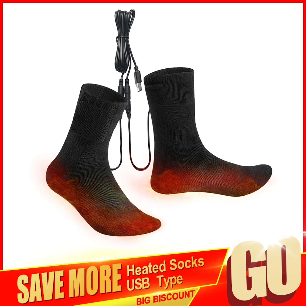 USBHeatedSocksWomenskiThermalStockingsFastHeatingWinterWarmth