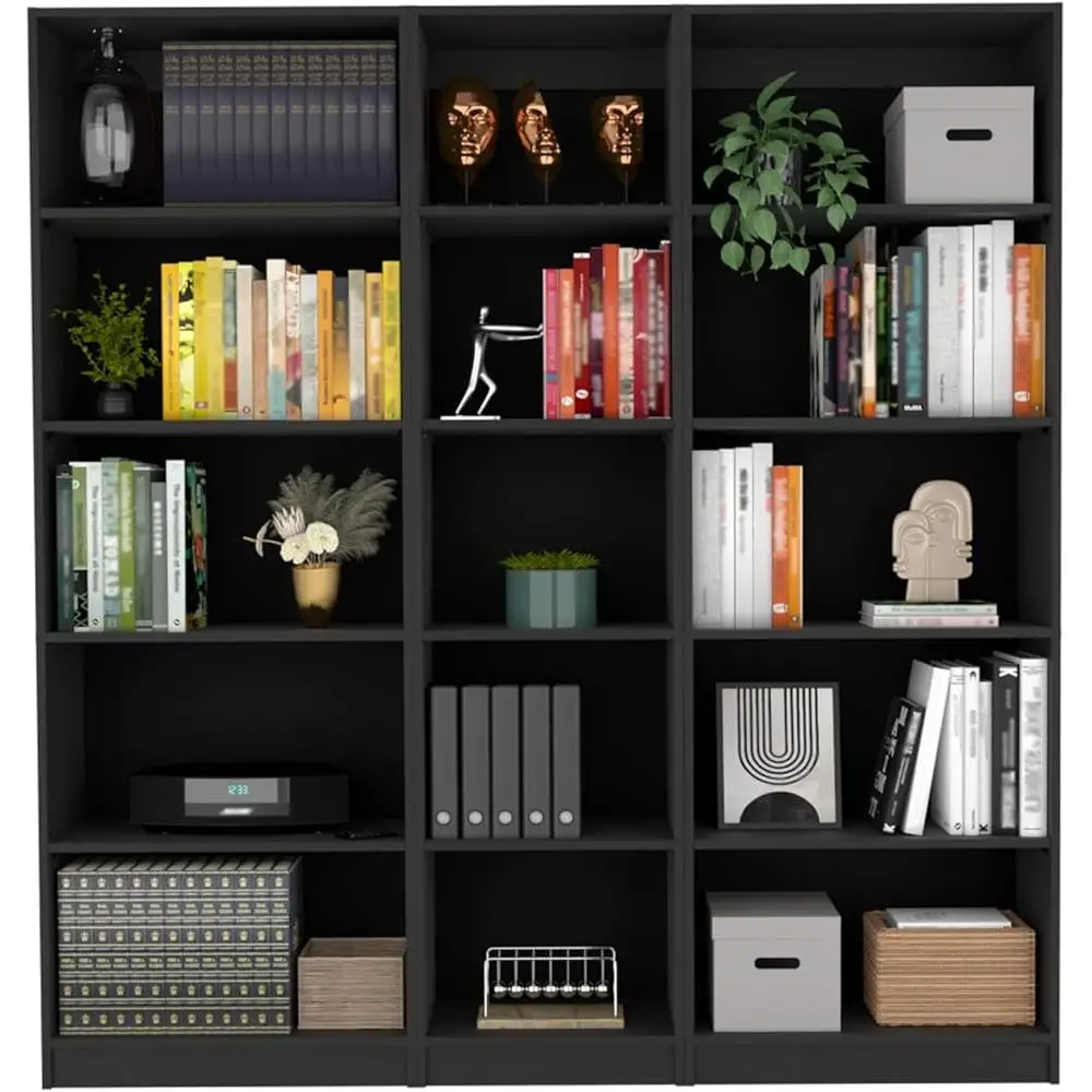 15-Tier Bookcase Space Saving Storage Bedroom Living Room Home Office Kitchen Garage 4
