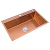 Rose Gold Stainless Steel Single Bowl Kitchen Sinks Accessory 304 Sink Bowl Kitchen Drain Basket Above Counter Sink Wash Basin 6