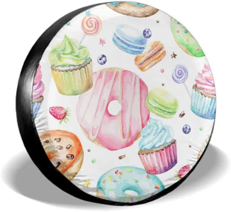 

Deep Waterfall Spare Tire Cover Autumn Pond with Yellow Leaves Wheel Protectors Weatherproof Polyester Tire Case