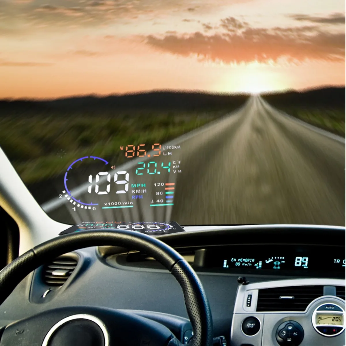 ڵ  ÷, 5.5 ġ OBD2 HUD A8  ӵ,  RPM ˶ LED,    Hud  