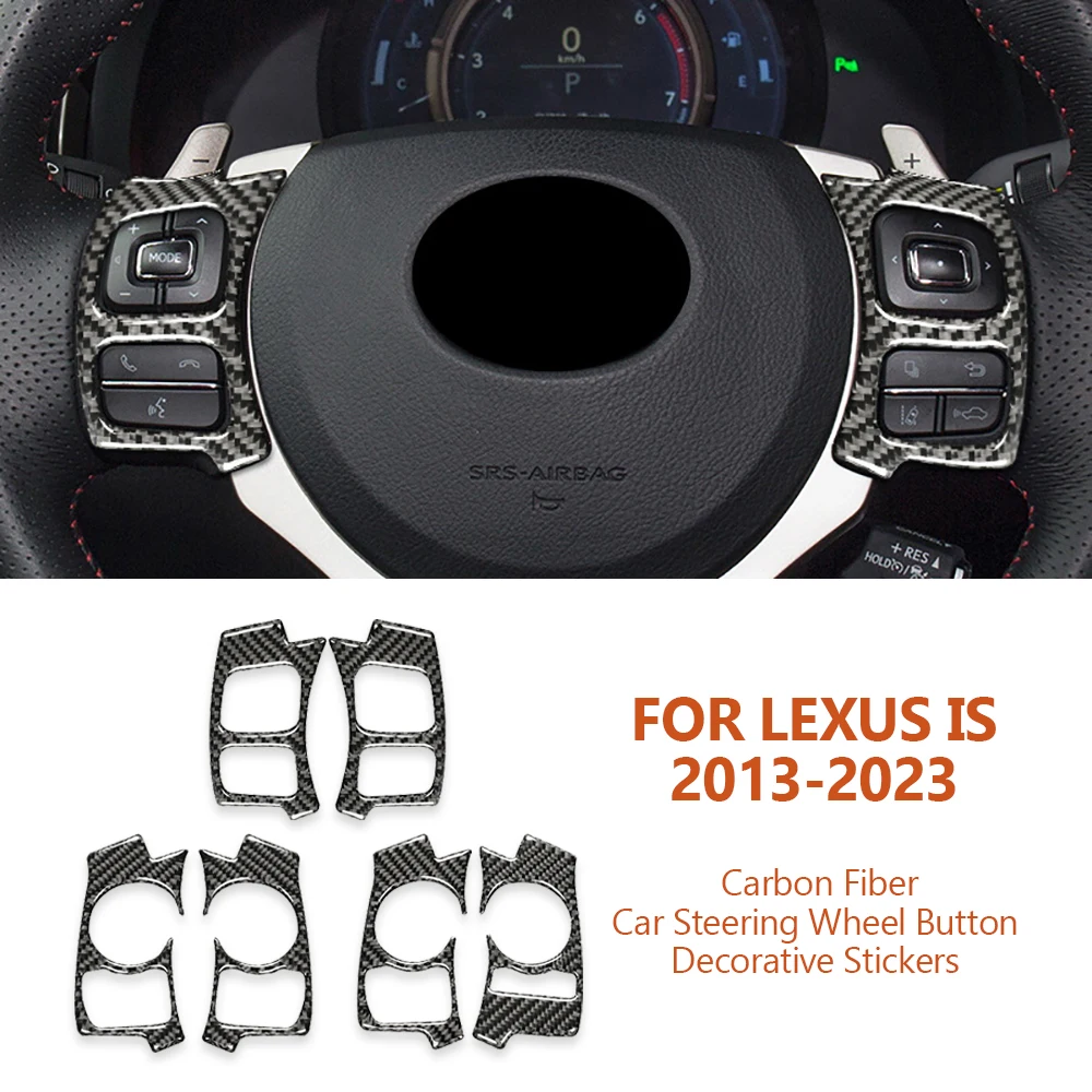 

For Lexus IS250 NX200T 300H 2013-2023 Carbon Fiber Car Steering Wheel Button Panel Decorative Stickers Auto Interior Accessories