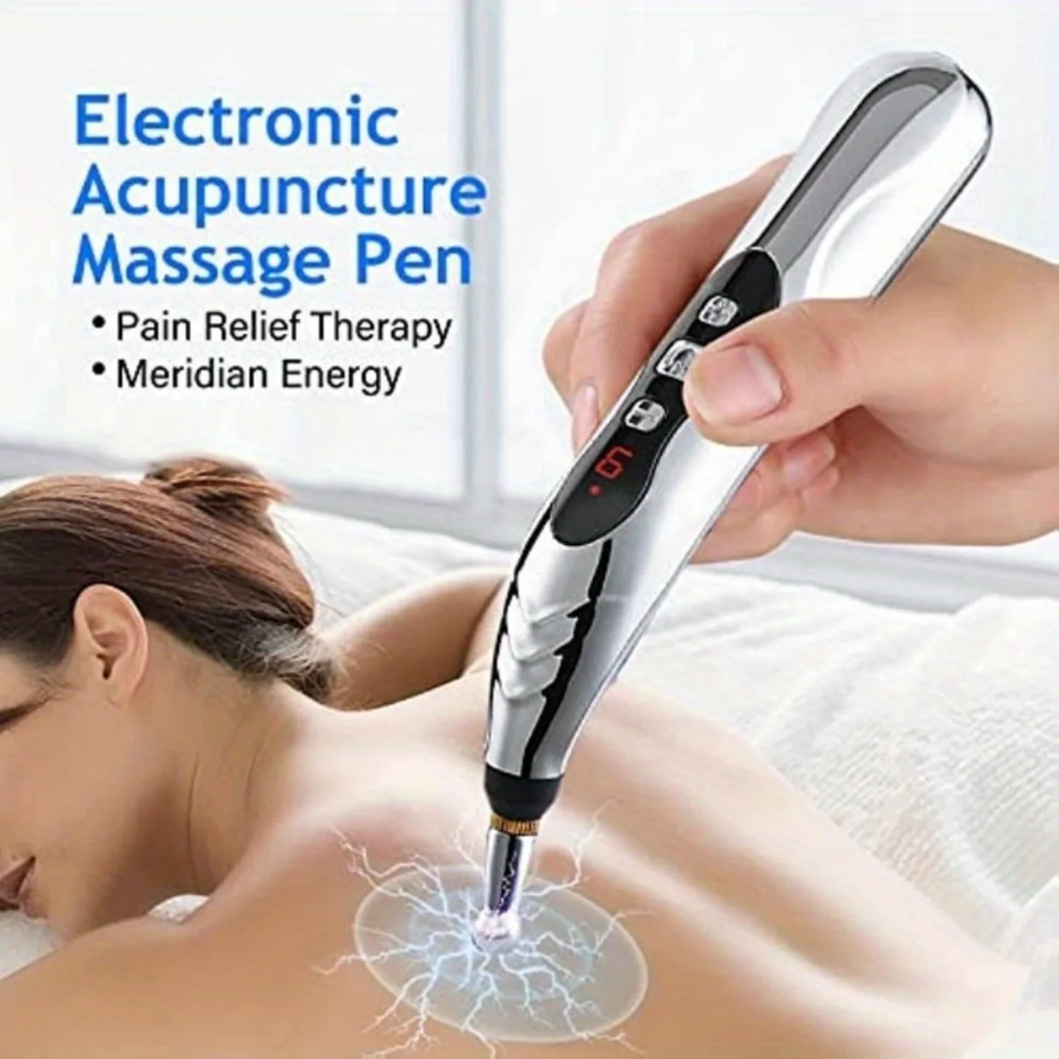 1pc Electronic Acupuncture Pen Heal Massage Pen Body Massager Pain Relief Therapy Tool for Relaxation and Wellness
