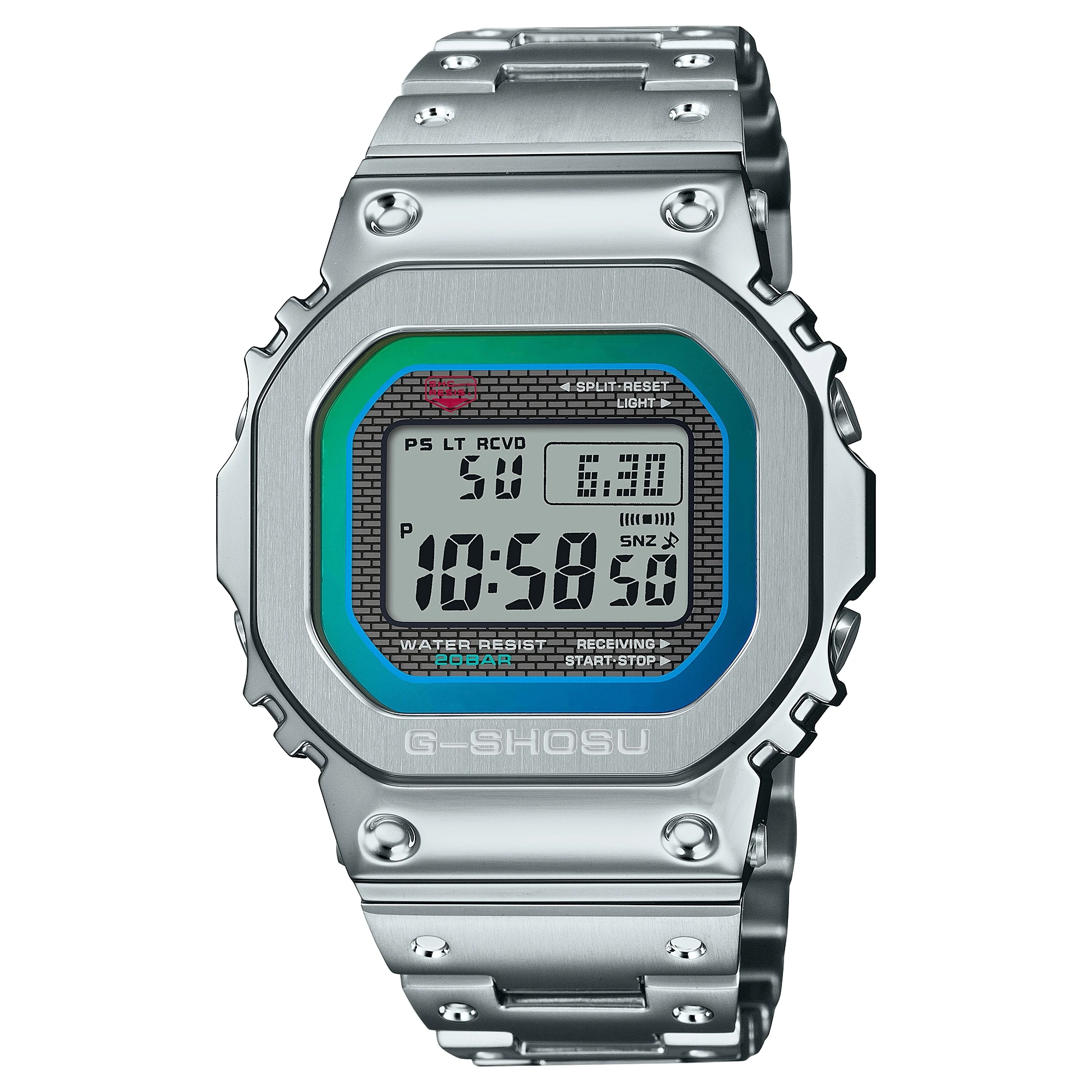 Sports Digital Electronic Unisex Watch Alloy LED Square Dial Full Function LED Auto Hand Lifting Light Oak 5000 Series 2
