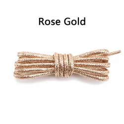Vibrant Glitter Round Shoelaces for Trendy Sneakers and Leather Shoes (Rose gold)