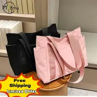 Sac à main de luxe pour femme, sac à bandoulière en nylon, sac fourre-tout de couleur unie, grande capacité, idéal pour les trajets quotidiens et les vacances, collection 2026 1