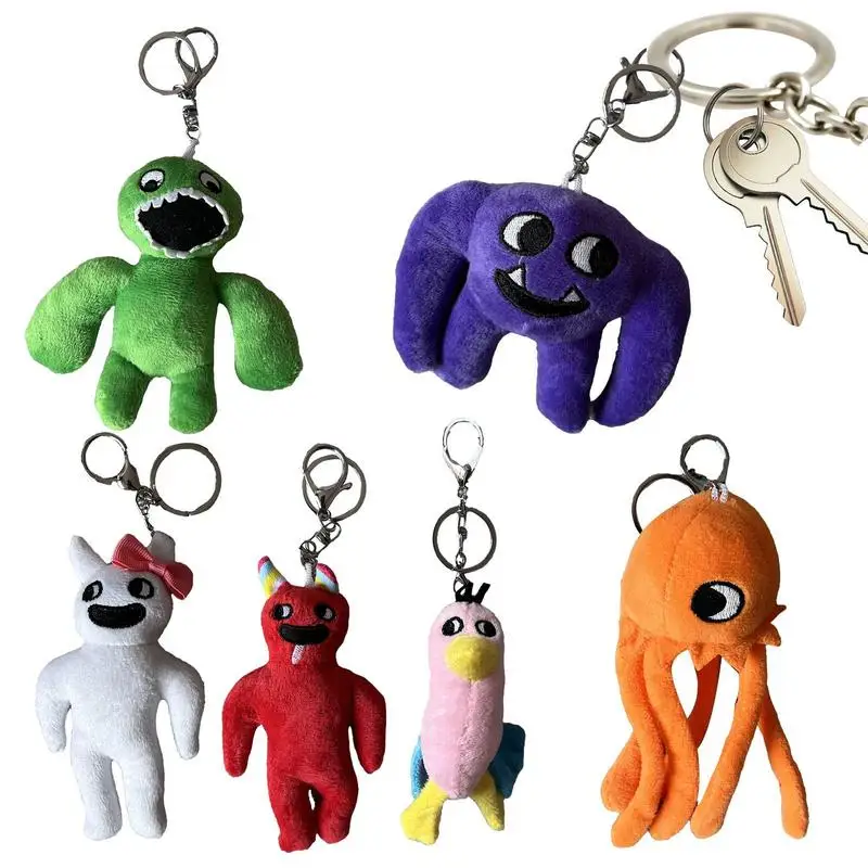 6pcs Garden BanBan Plush Keychains Monsters Doll Charm Key Chain Plush Toy Women Bag Pendant Car Key Ring Children Birthday Gift 3