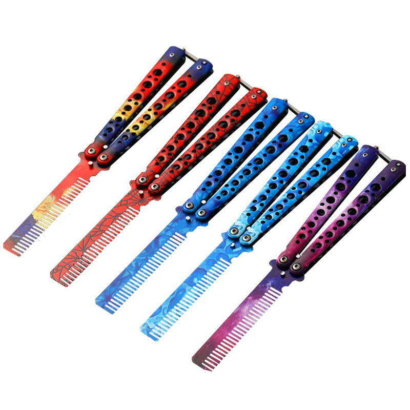 1Pcs 3D Colorful Butterfly Comb Without Blade Practice Claw Knife