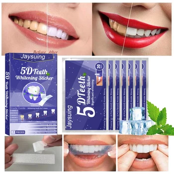 Strisce sbiancanti per denti 5D Gel Rimuovi macchie di placca Pulizia Igiene orale Sbiancamento Strumenti dentali Alito fresco Illumina la cura dei denti 1