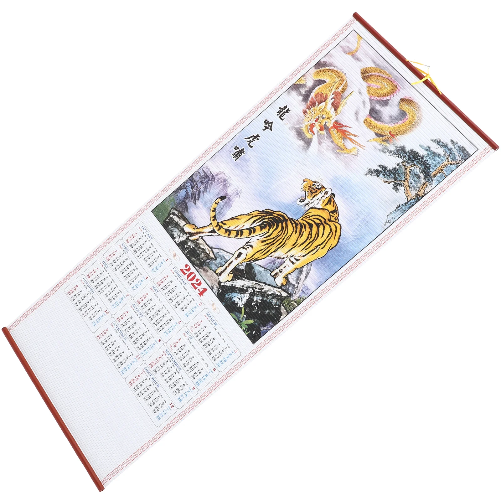 

Traditional Chinese Calendar Scroll Hanging Calendar Hanging Calendar The Year Of Dragon Calendar Office Imitation Bamboo