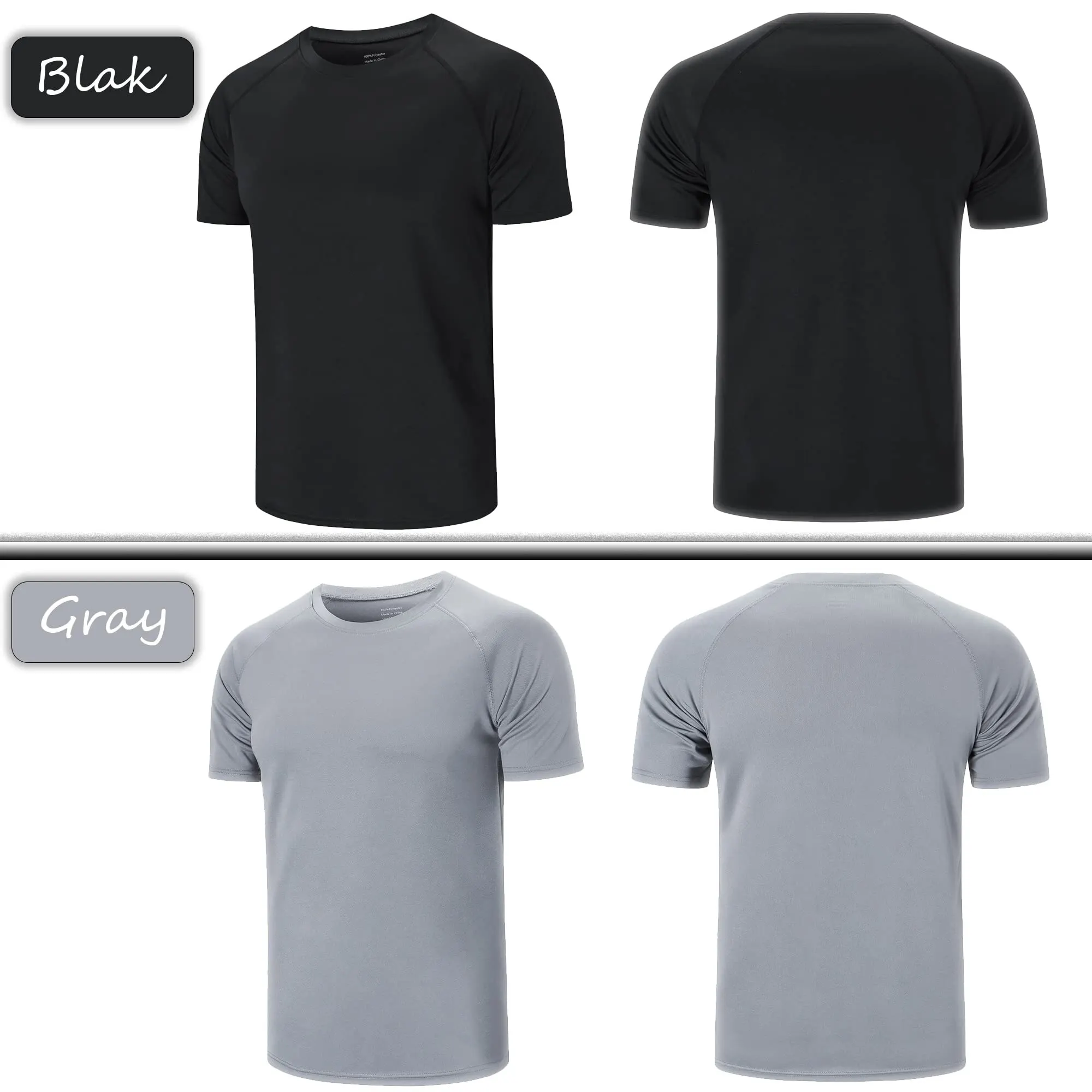 ZengVee 3 Pack Mens running t shirt Running Shirts Workout Tops Men Sport Fitness Shirts Gym Tops Men Crew Neck Breathable T-Shirt