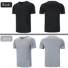 ZengVee 3 Pack Mens Running Shirts, Workout Tops Men Sport Fitness Shirts Gym Tops Men Crew Neck Breathable T-Shirt 2