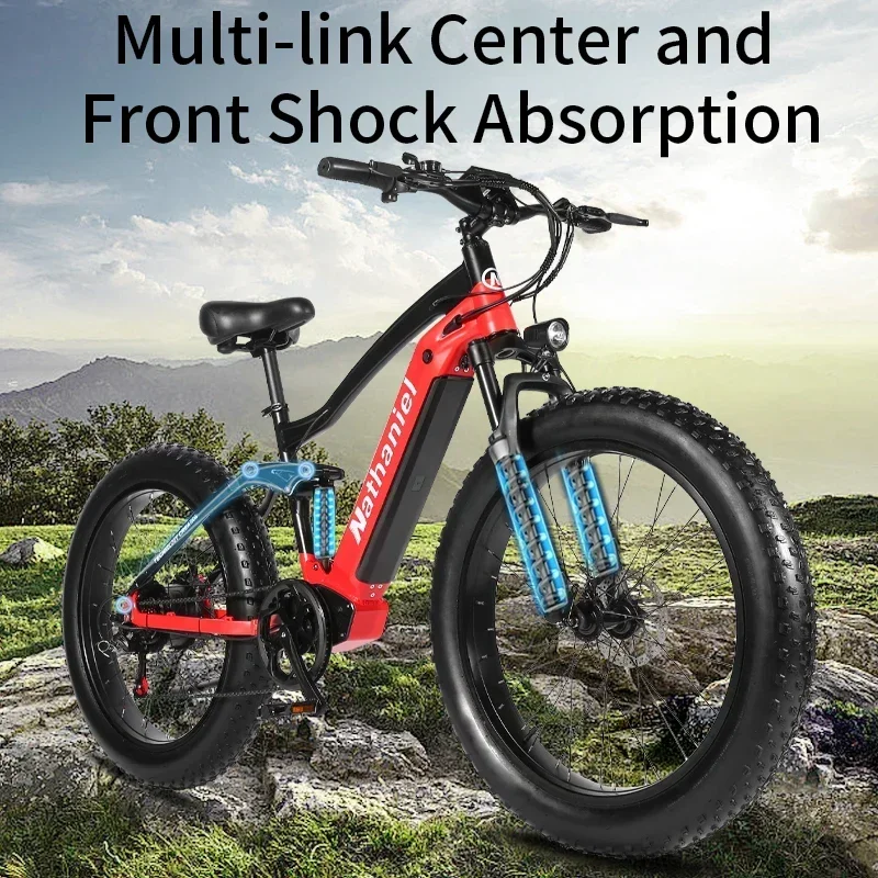 2025 new 1500W52V19AH off-road electric bicycle 26 inches 4.0 fat