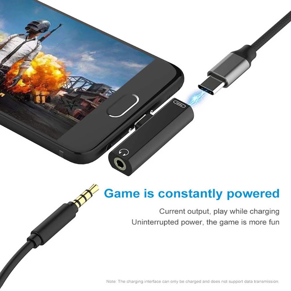 Mini 2 in 1 Type C to 3.5mm Jack Earphone Audio Adapter for Macbook Pro Xiaomi Oneplus Huawei Poco Headphone Charging Converter